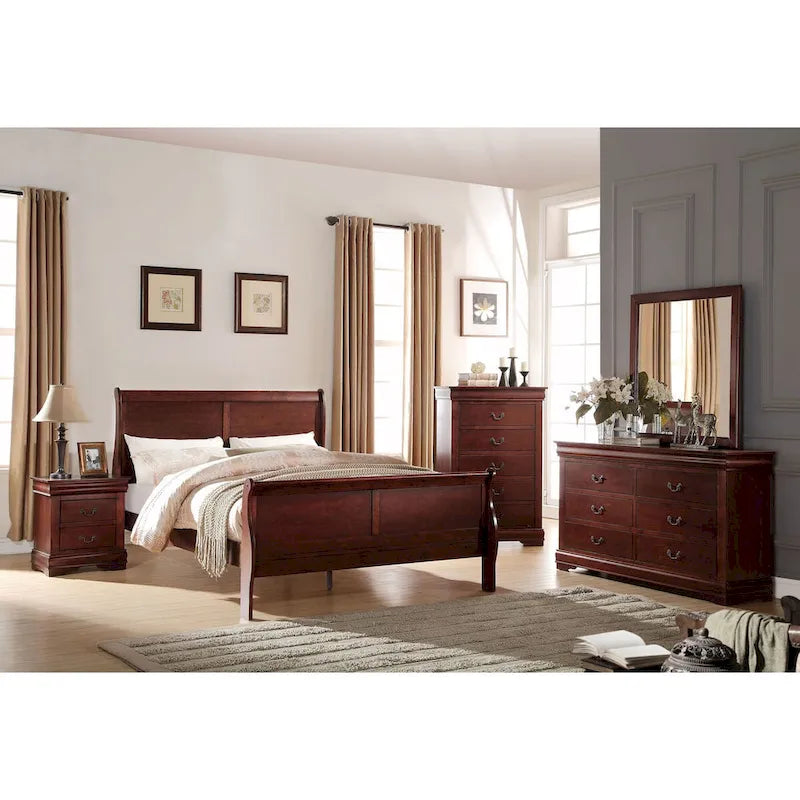 6-Drawer Bedroom Dresser with Stylish Nickel Handles
