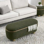 Storage Ottoman Bench, Upholstered End of Bed Ottoman Bench with Storage and Seating, Large Blanket Storage Bench
