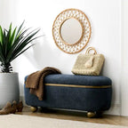 Storage Ottoman Bench, Upholstered End of Bed Ottoman Bench with Storage and Seating, Large Blanket Storage Bench