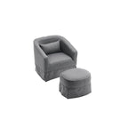 Swivel Barrel Chair With Ottoman, Swivel Accent Chairs Armchair for Living Room