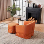 Swivel Barrel Chair With Ottoman, Swivel Accent Chairs Armchair for Living Room
