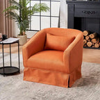 Swivel Barrel Chair With Ottoman, Swivel Accent Chairs Armchair for Living Room
