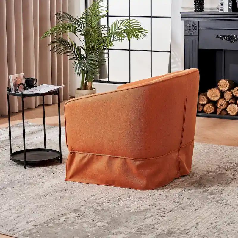 Swivel Barrel Chair With Ottoman, Swivel Accent Chairs Armchair for Living Room