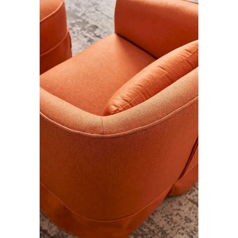 Swivel Barrel Chair With Ottoman, Swivel Accent Chairs Armchair for Living Room