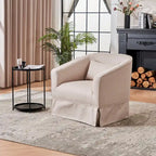 Swivel Barrel Chair With Ottoman, Swivel Accent Chairs Armchair for Living Room