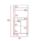Modern Kitchen Cabinet Microwave Cart with 1 Shelf and 2 Doors