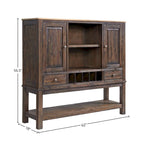 62-Inch Coastal Sideboard with Wine Storage in Driftwood and Sable