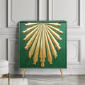 Mid-Century Modern Glam Solid Wood Cabinet 2-Door Sunburst Accent Storage Sideboard Cupboard Dining Room Buffet