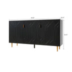 Mid-Century Elegant Wooden Sideboard with Three Interior Shelves