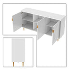 Mid-Century Elegant Wooden Sideboard with Three Interior Shelves