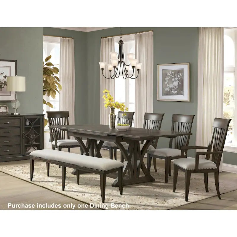 Upholstered Dining Bench, Beige