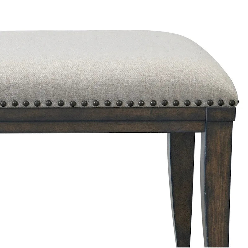 Upholstered Dining Bench, Beige