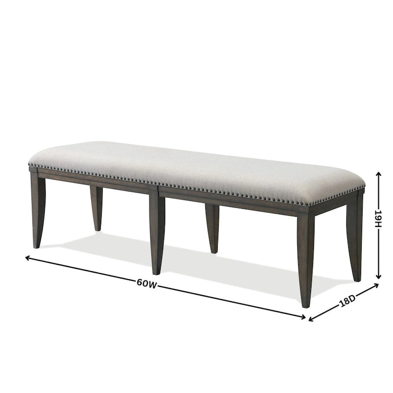 Upholstered Dining Bench, Beige