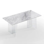 1.8M Rectangular Sintered Stone Dining Table with Acrylic Legs