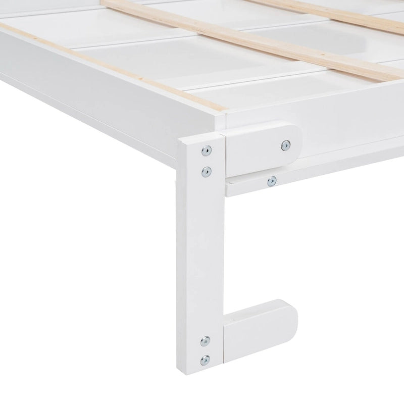 Queen Size Murphy Wall Bed with Two-Layer Cabinet and Mattress Holder