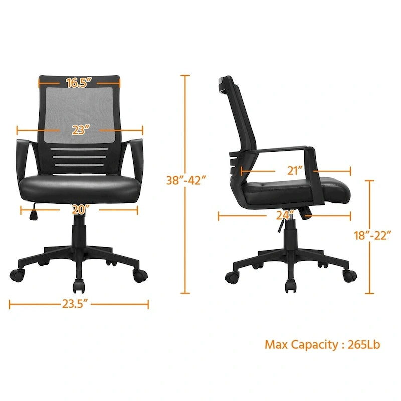 Adjustable Ergonomic Mesh Office Chair with Lumbar Support