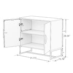 Solid wood square shape handle 2 doors sideboard