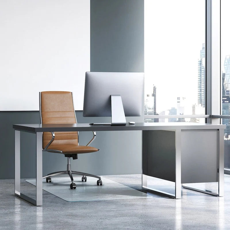 Heavy Duty Glass Chair Mat for Hard Floors & Carpets - 48 x 60