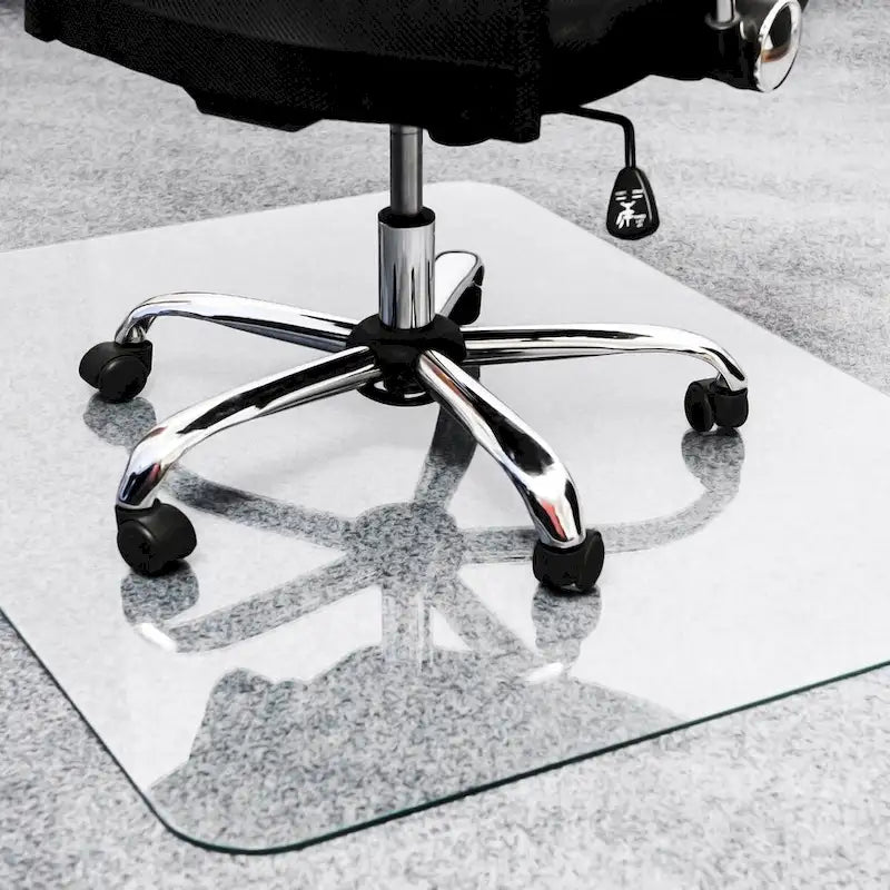 Heavy Duty Glass Chair Mat for Hard Floors & Carpets - 48 x 60