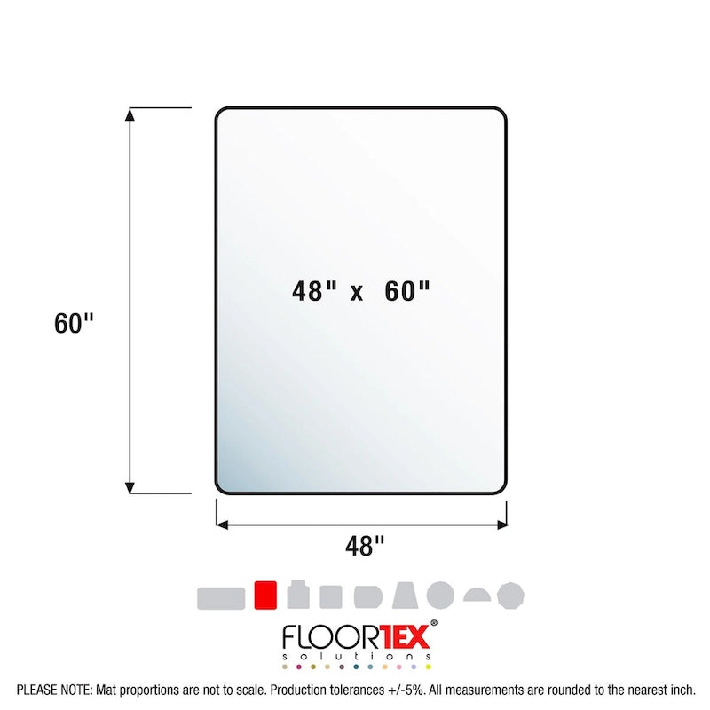 Heavy Duty Glass Chair Mat for Hard Floors & Carpets - 48 x 60