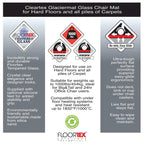 Heavy Duty Glass Chair Mat for Hard Floors & Carpets - 48 x 60