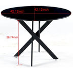 Mid-century Dining Table With Round Table Top Pedestal Dining Table