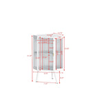 Floor Coner Cabinet, 3 Tiers with Tempered Glass Doors and Storage Shelves