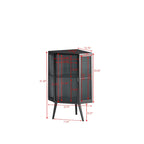 Floor Coner Cabinet, 3 Tiers with Tempered Glass Doors and Storage Shelves
