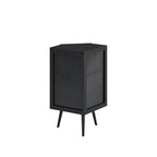 Floor Coner Cabinet, 3 Tiers with Tempered Glass Doors and Storage Shelves