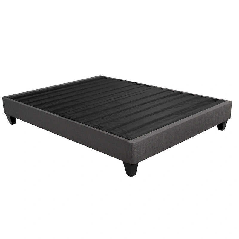 Dark Gray Linen Fabric Upholstered Platform Bed Frame