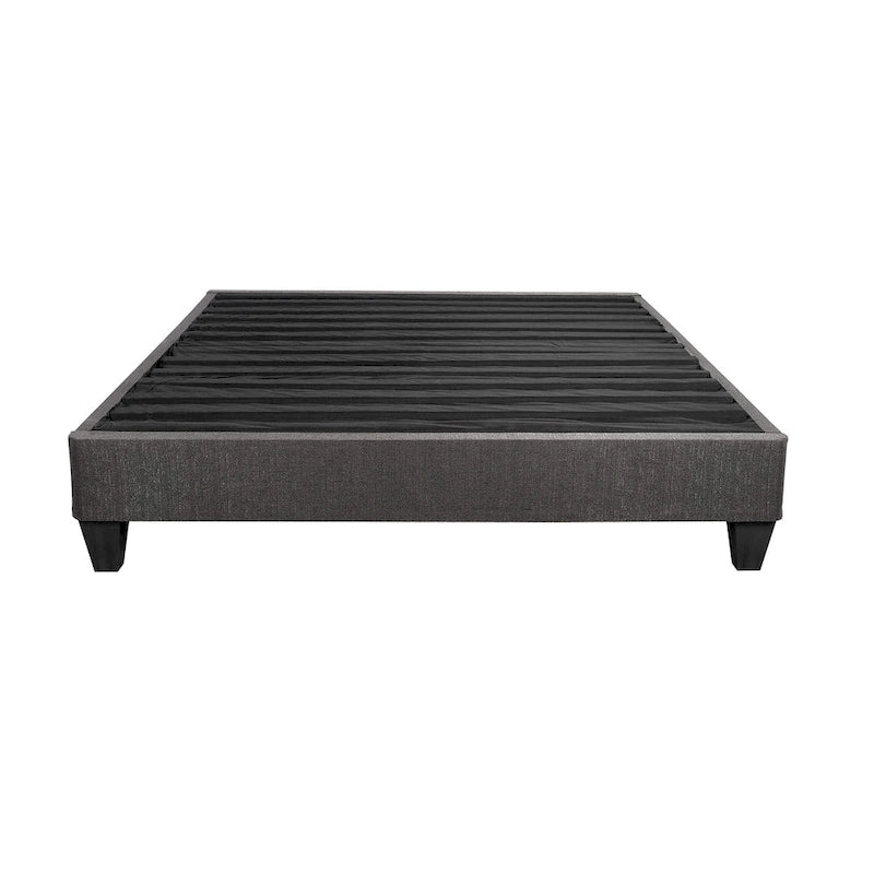 Dark Gray Linen Fabric Upholstered Platform Bed Frame