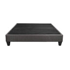 Dark Gray Linen Fabric Upholstered Platform Bed Frame