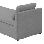 Modern Linen Chaise Lounger Daybed with 2 Storage Drawers Gray