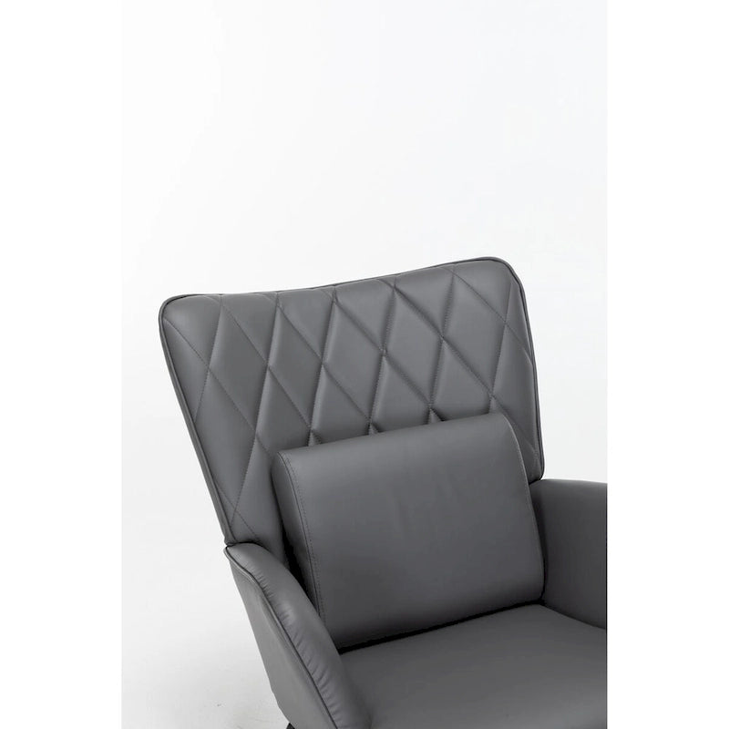 Rocking Chair, Glider Chair, Rocking Accent Chair with Lumbar Pillow and Ottoman for Nursery/Living Room/Bedroom