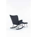Rocking Chair, Glider Chair, Rocking Accent Chair with Lumbar Pillow and Ottoman for Nursery/Living Room/Bedroom