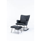 Rocking Chair, Glider Chair, Rocking Accent Chair with Lumbar Pillow and Ottoman for Nursery/Living Room/Bedroom