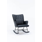 Rocking Chair, Glider Chair, Rocking Accent Chair with Lumbar Pillow and Ottoman for Nursery/Living Room/Bedroom