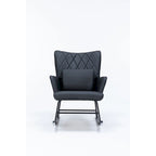Rocking Chair, Glider Chair, Rocking Accent Chair with Lumbar Pillow and Ottoman for Nursery/Living Room/Bedroom
