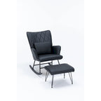 Rocking Chair, Glider Chair, Rocking Accent Chair with Lumbar Pillow and Ottoman for Nursery/Living Room/Bedroom