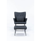 Rocking Chair, Glider Chair, Rocking Accent Chair with Lumbar Pillow and Ottoman for Nursery/Living Room/Bedroom