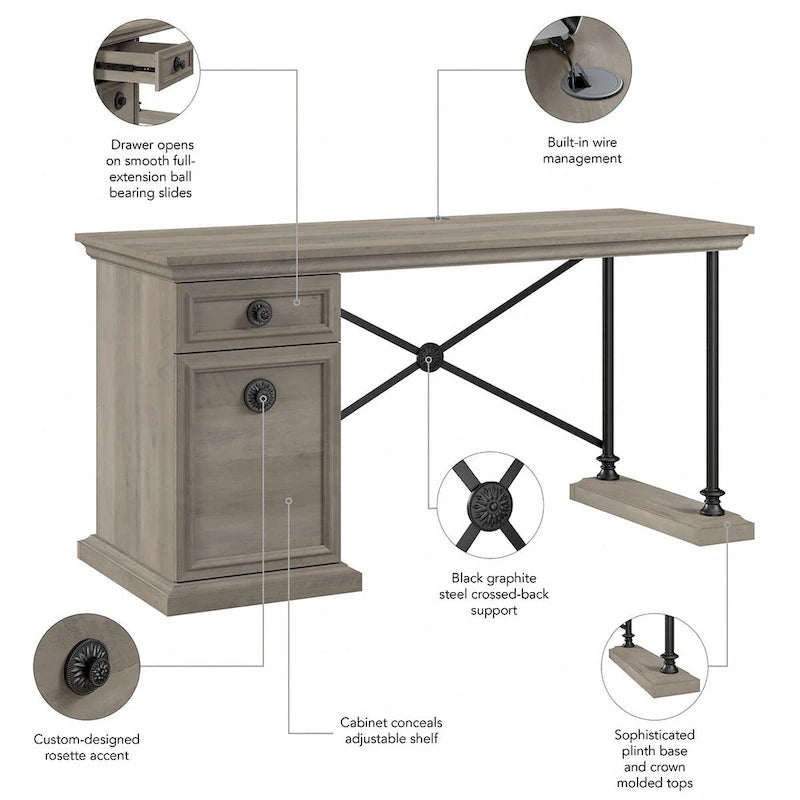 60W Designer Desk with Storage